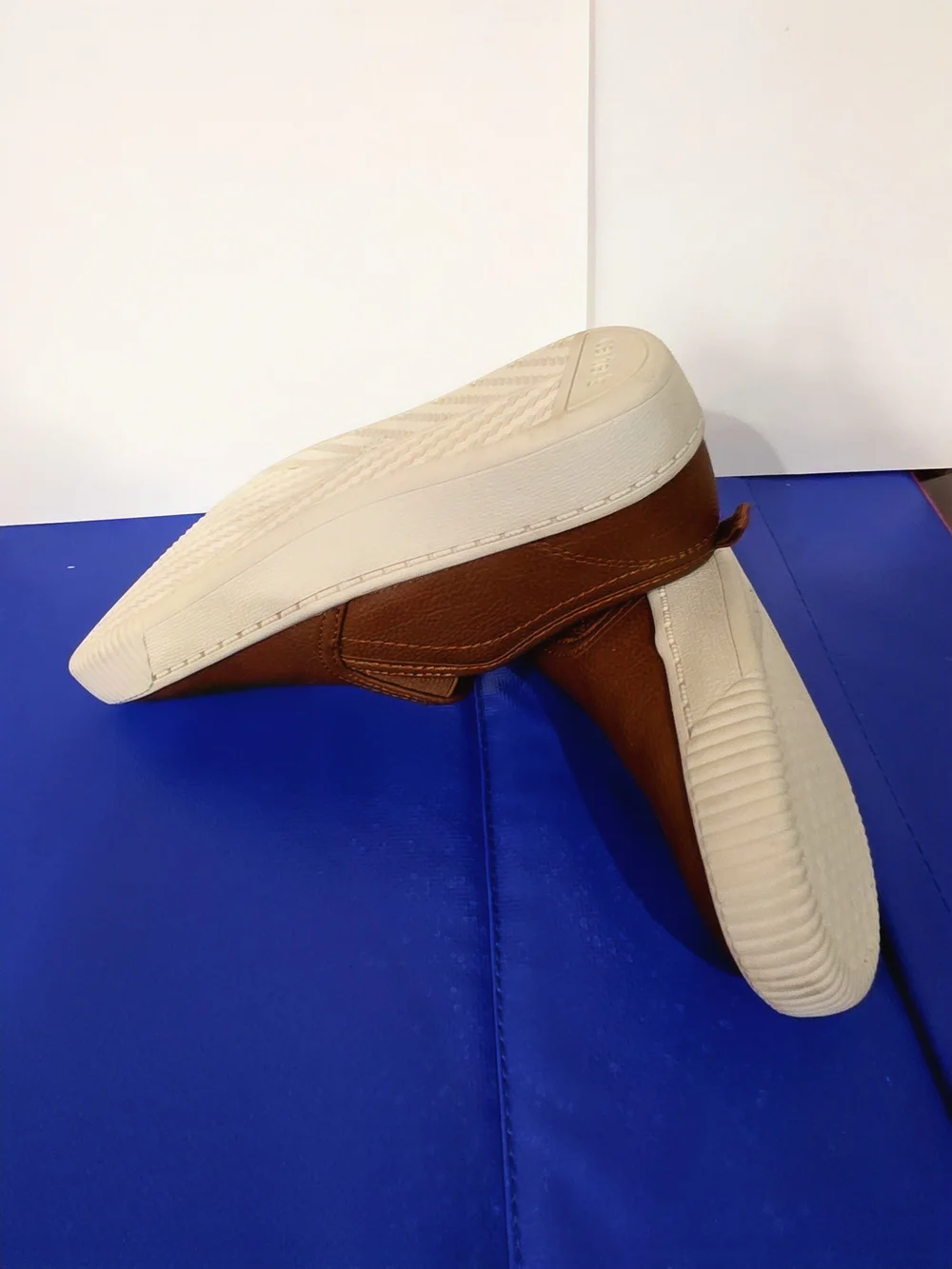 Brown Slip-On Kids Sneakers with White Sole